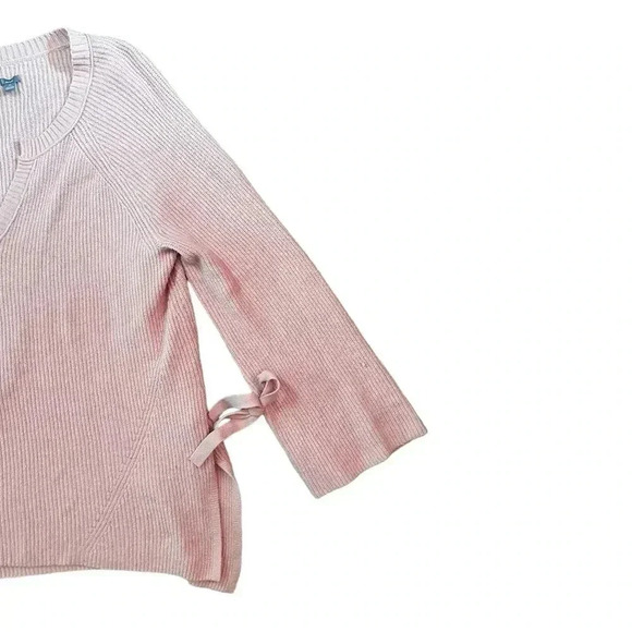 AERIE PINK V NECK BELL SLEEVE SIDE SLIT SWEATER- SIZE XL - Picture 5 of 7